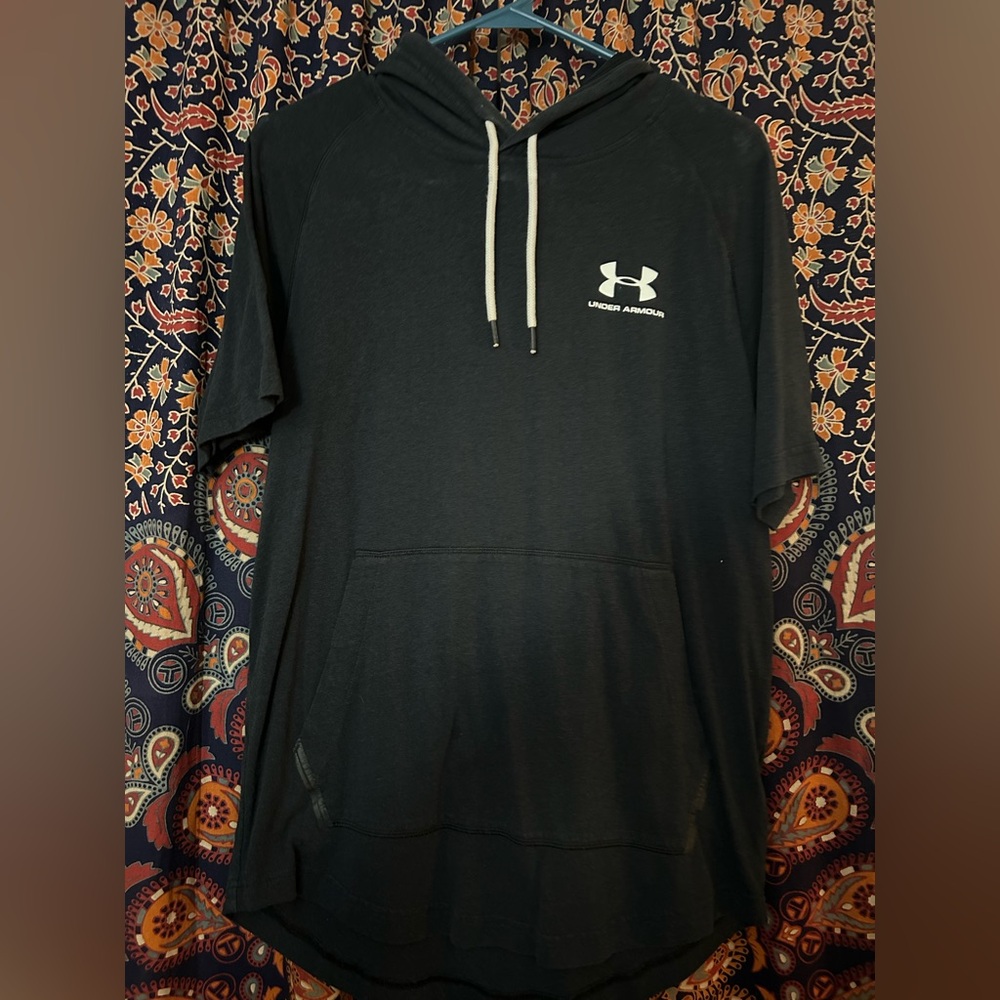 Under Armour Men's Black Hoodie with White Logo